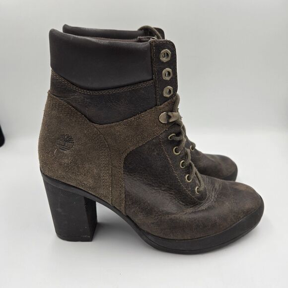 Timberland Shoes - TIMBERLAND Women Camdale Field Boot Lace Up Brown Leather Heels Size 7.5 Chelsea